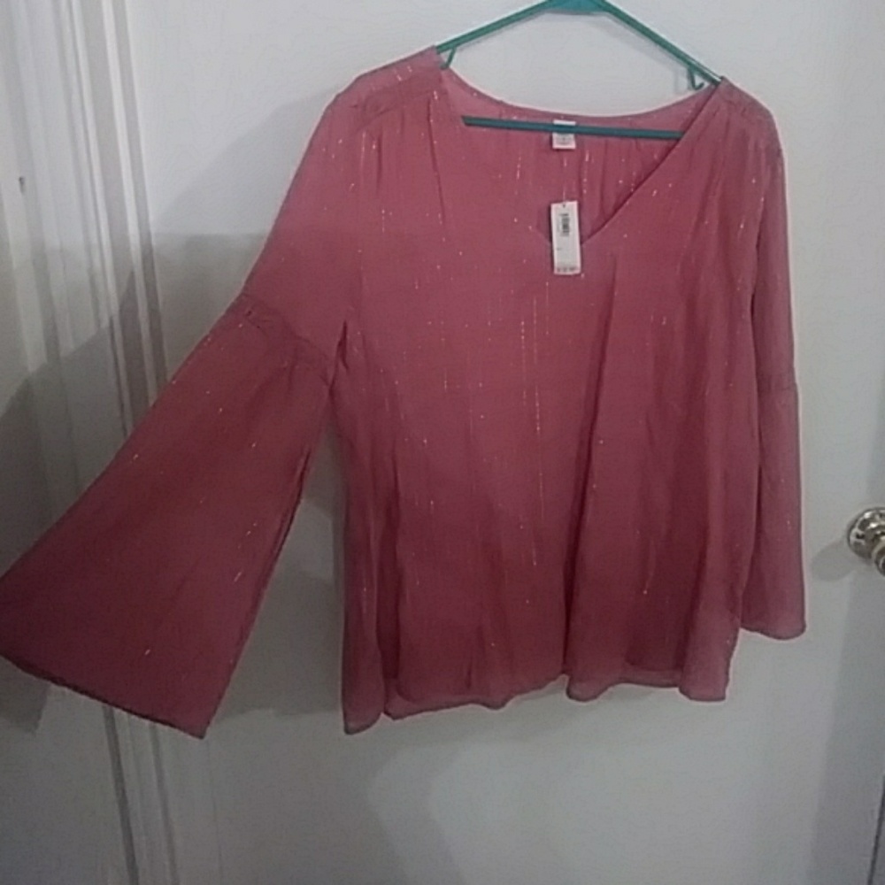 Old Navy Boho Pink Bell Sleeve Top